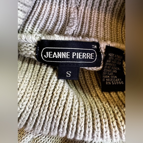 Jeanne Pierre Yellow Cotton Knit Turtleneck Sweater Size Small - Picture 14 of 16